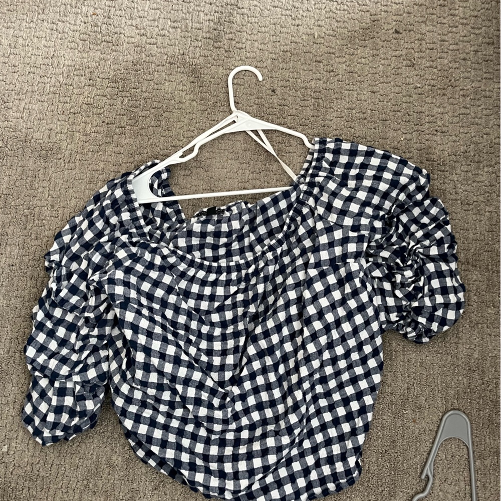 Gingham Off-the Shoulder